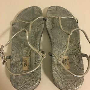 Silver Prada Sandals